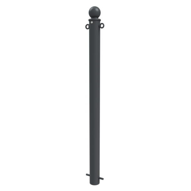 Dekorativ puller | Serie 474B | � 76 mm | fastmonteret, til indst�bning i beton med jordanker, total l�ngde ca. 1300 mm | uden l�s | med 2 �jer